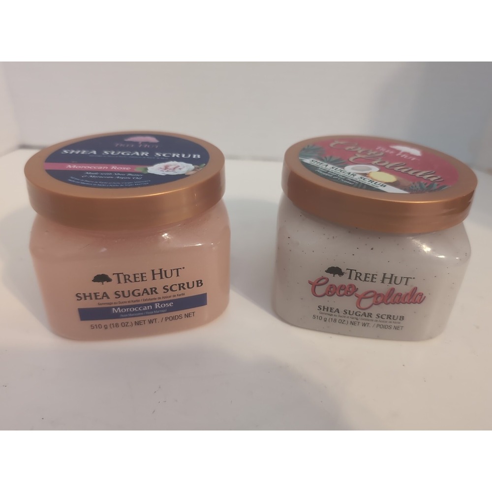 Tree‎ Hut CoCo Colada And Moroccan Rose Shea Sugar Scrub 18 oz Each NEW